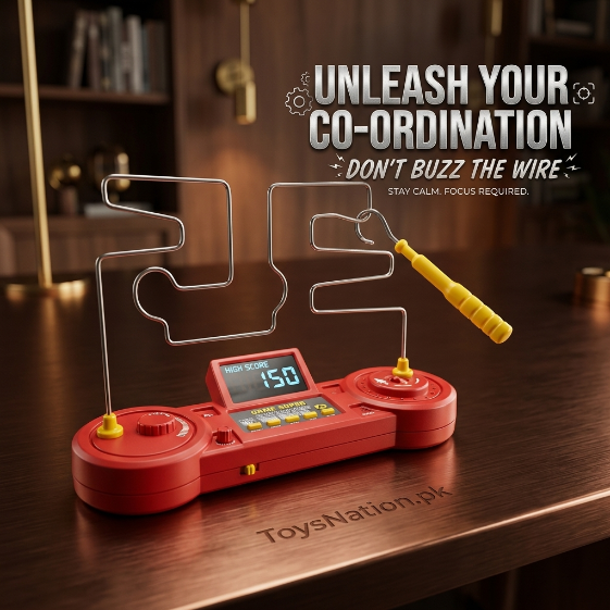Electric Buzz Wire Maze Game with Digital Display & Sound Effects – Steady Hand Challenge