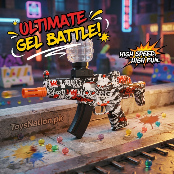 MP5 Skull Graffiti Gel Blaster Toy Gun – Electric High Speed Shoot Main image