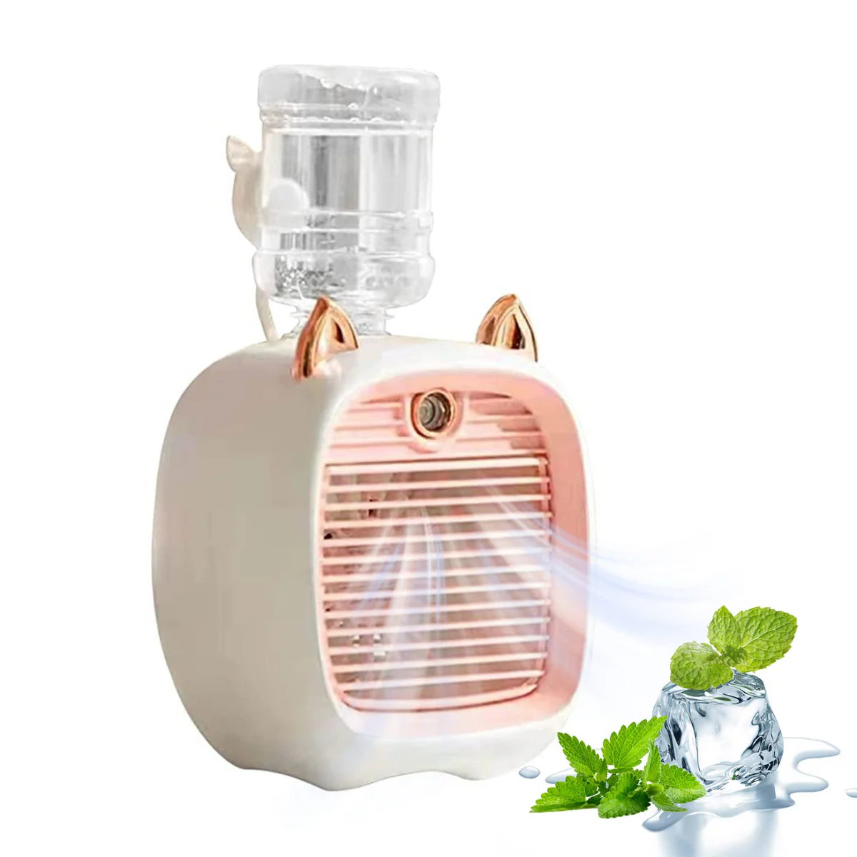 Portable Mini Air Conditioning Fan - Desk Misting Fan With 1200mAh Battery, USB Type-C Charging