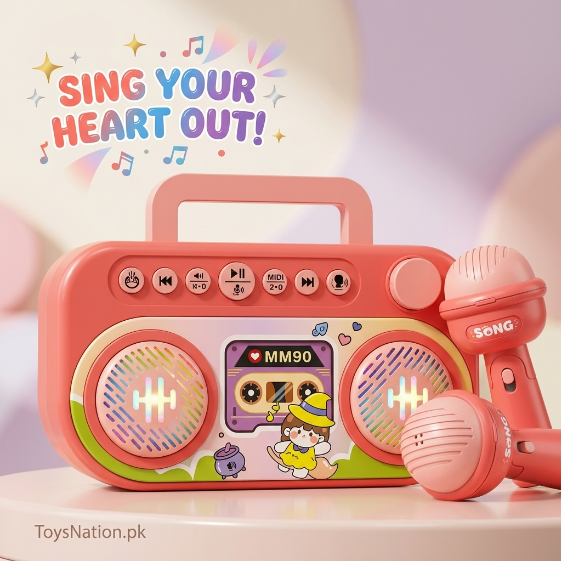 MM90 Kids Karaoke Boombox | Portable Karaoke Machine with 2 Microphones & LED Speaker for Kids Secondary image