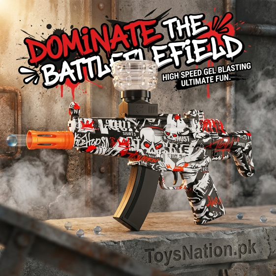 MP5 Skull Graffiti Gel Blaster Toy Gun – Electric High Speed Shoot Secondary image