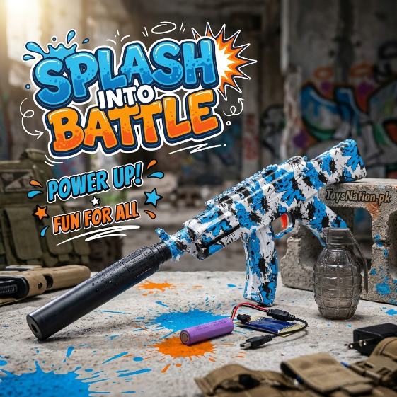 AK47 Electric Gel Blaster Toy Gun – Rapid Fire with Silencer, Grenade & Rechargeable Battery Secondary image