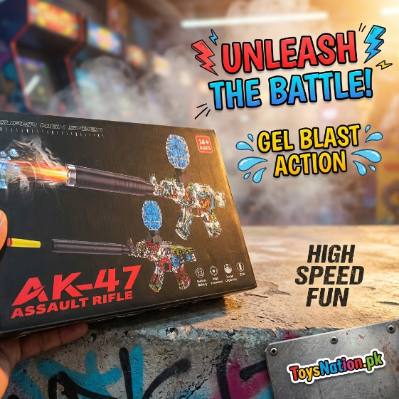 2 in 1 AK-47 Gel Blaster Electric Toy Gun – High-Speed Automatic Water Bead Rifle
