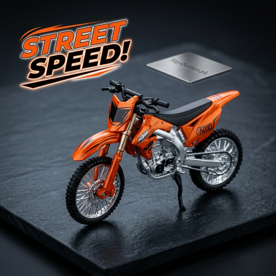 1:18 Scale Diecast Dirt Bike Model Set – KTM SX & Kawasaki KX (Orange & Green)