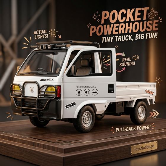 Honda Acty Truck Die-Cast Model Car with LED Lights & Sound Effects