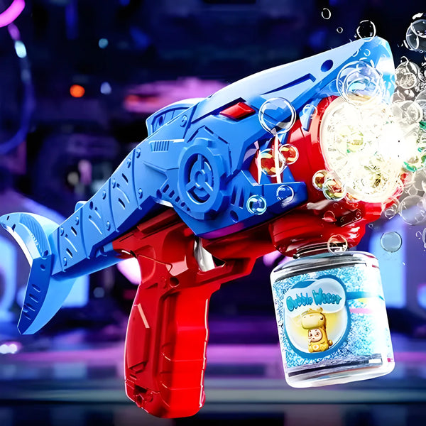 33-Hole Shark Bubble Gun with LED Lights