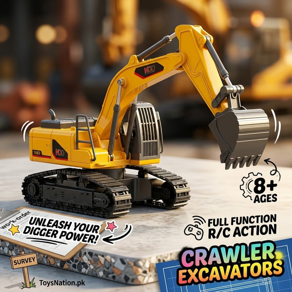 Remote Control Crawler Excavator Toy with Digging Action for Kids – Ages 8+