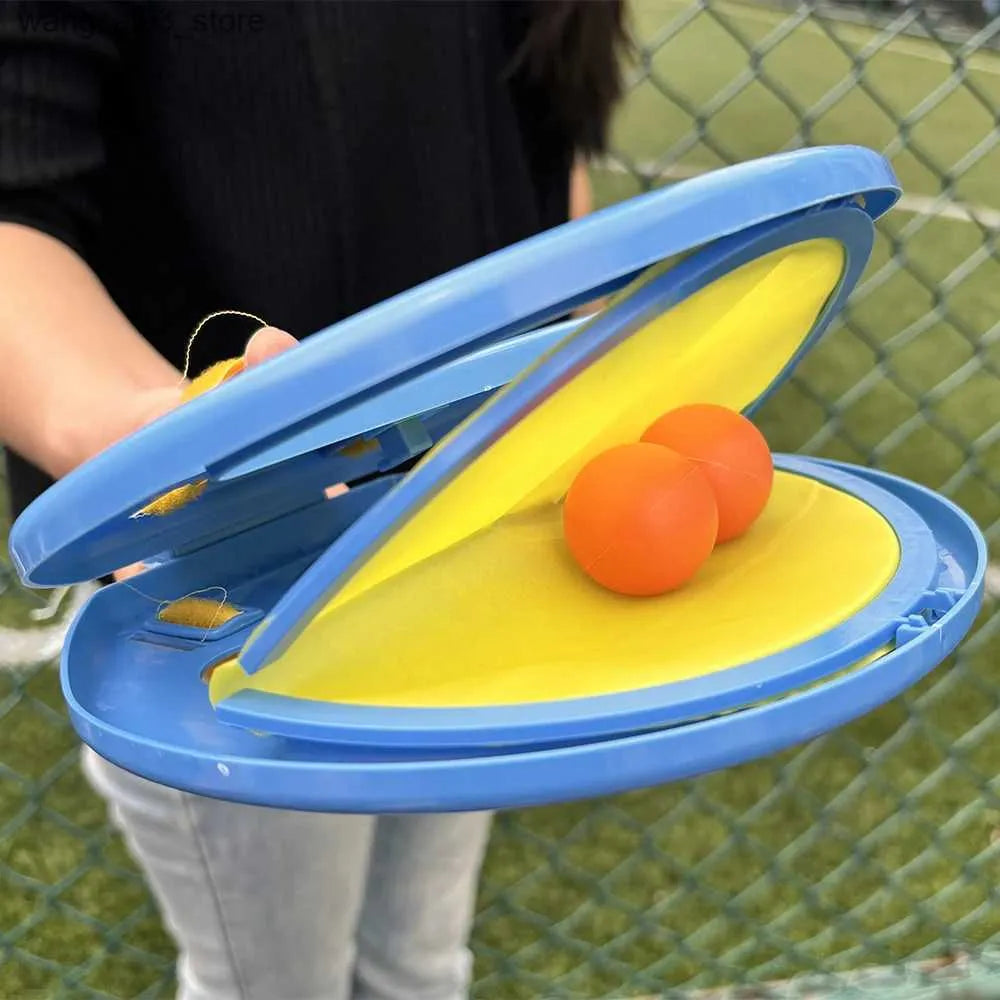 Kid Throwing A Racket Kids Hand Catch & Throw Ball Game - 2-Player Set with Rackets – Toys Nation