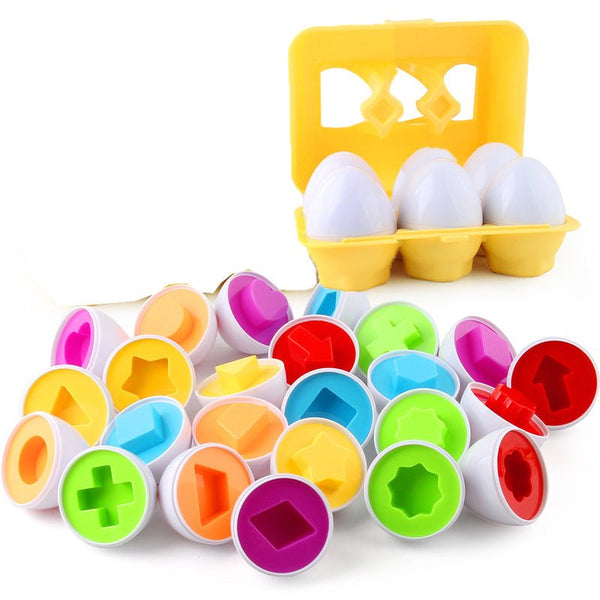 Educational Shape Matching Eggs – 6 Shapes Learning Set for Toddlers