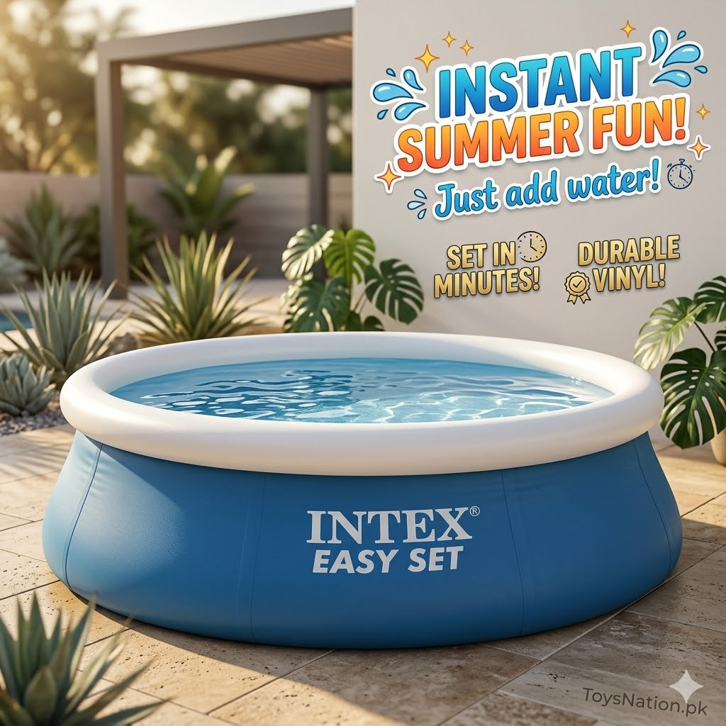 Easy Set Inflatable Round Pool | Quick Setup Outdoor Swimming Pool for Kids & Family