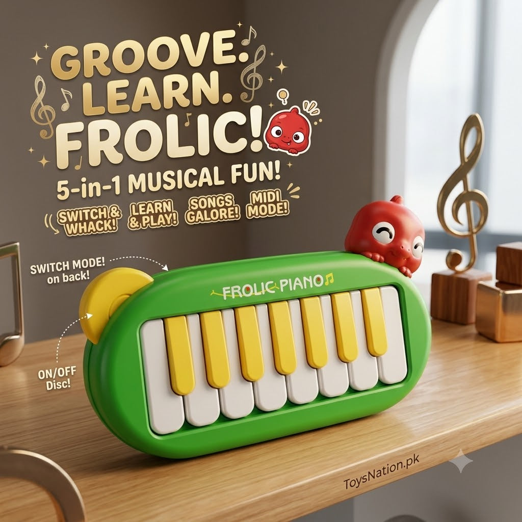 Frolic Piano Baby Keyboard Toy – 5 Fun Modes with Piano, Songs & Learning for Toddlers
