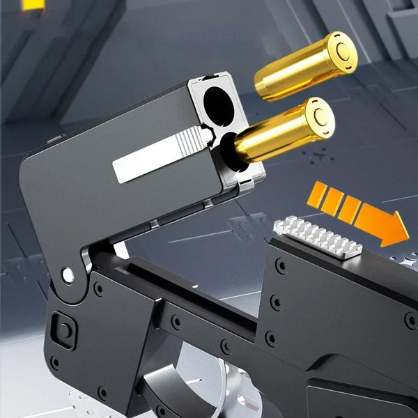Foldable Mobile Phone Soft Bullet Gun Toy - Shell Ejection Blaster for Kids