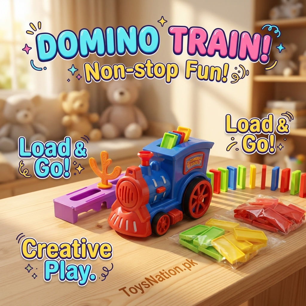 Automatic Domino Train Set – Battery Operated Domino Laying Toy Train for Kids 3-10 Secondary image