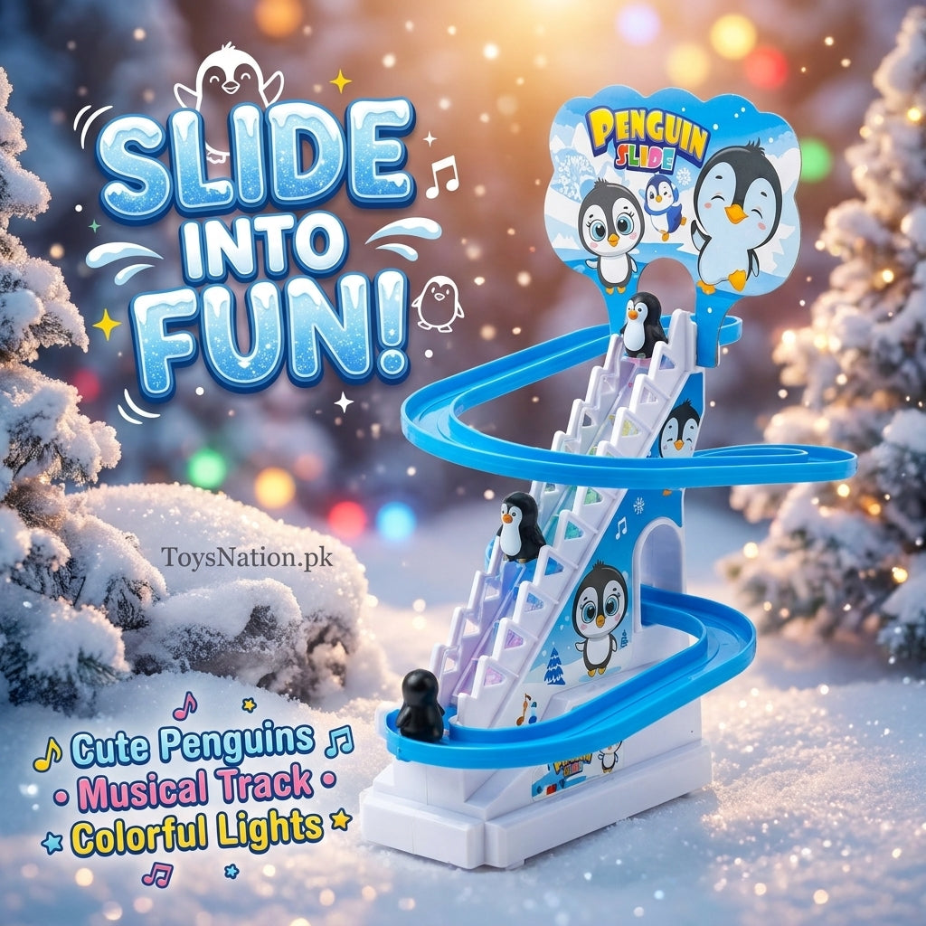 Penguin Stair Climbing Slide Track Toy with Lights & Music – Endless Loop Toddler Toy (Ages 3+) Secondary image