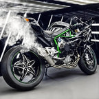 1:6 Scale Kawasaki Ninja H2R Die-Cast Motorcycle - Alloy with Smoke Effect & Lights