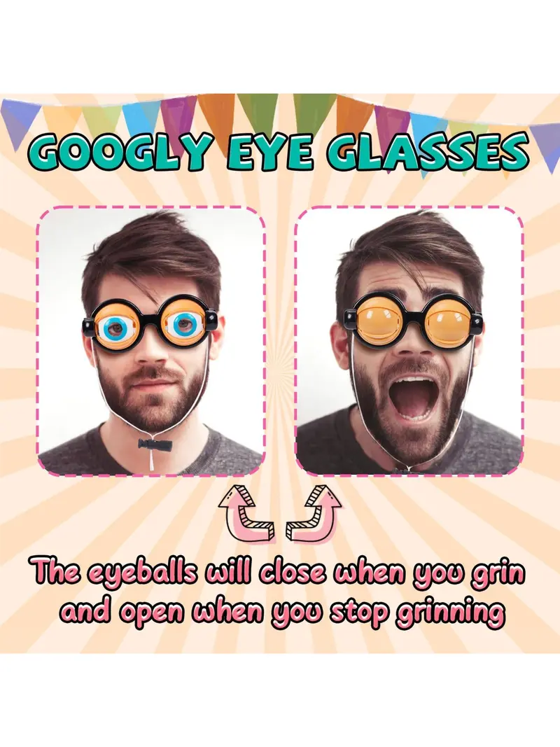 Crawly Rolly Eyes Novelty Party Glasses | Crazy Expressive Funny Glasses for Kids & Adults - Pack of 1