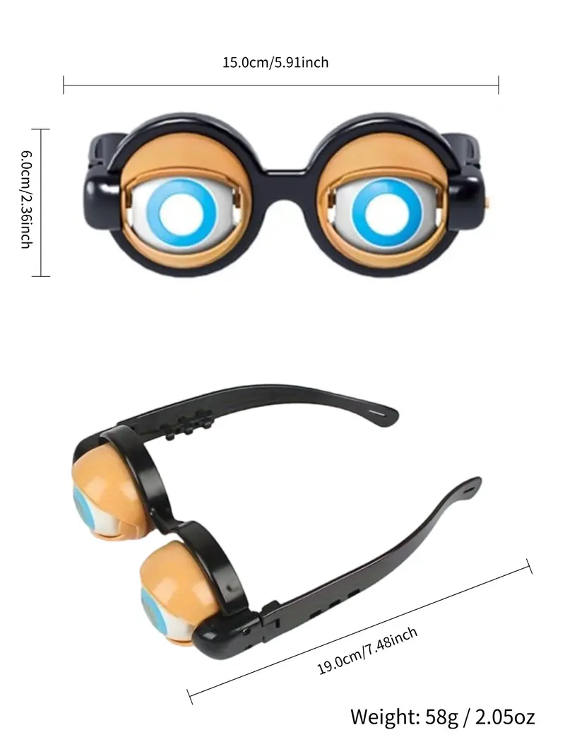 Crawly Rolly Eyes Novelty Party Glasses | Crazy Expressive Funny Glasses for Kids & Adults - Pack of 1