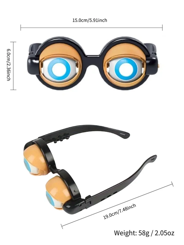 Crawly Rolly Eyes Novelty Party Glasses | Crazy Expressive Funny Glasses for Kids & Adults - Pack of 1