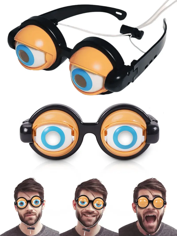 Crawly Rolly Eyes Novelty Party Glasses | Crazy Expressive Funny Glasses for Kids & Adults - Pack of 1