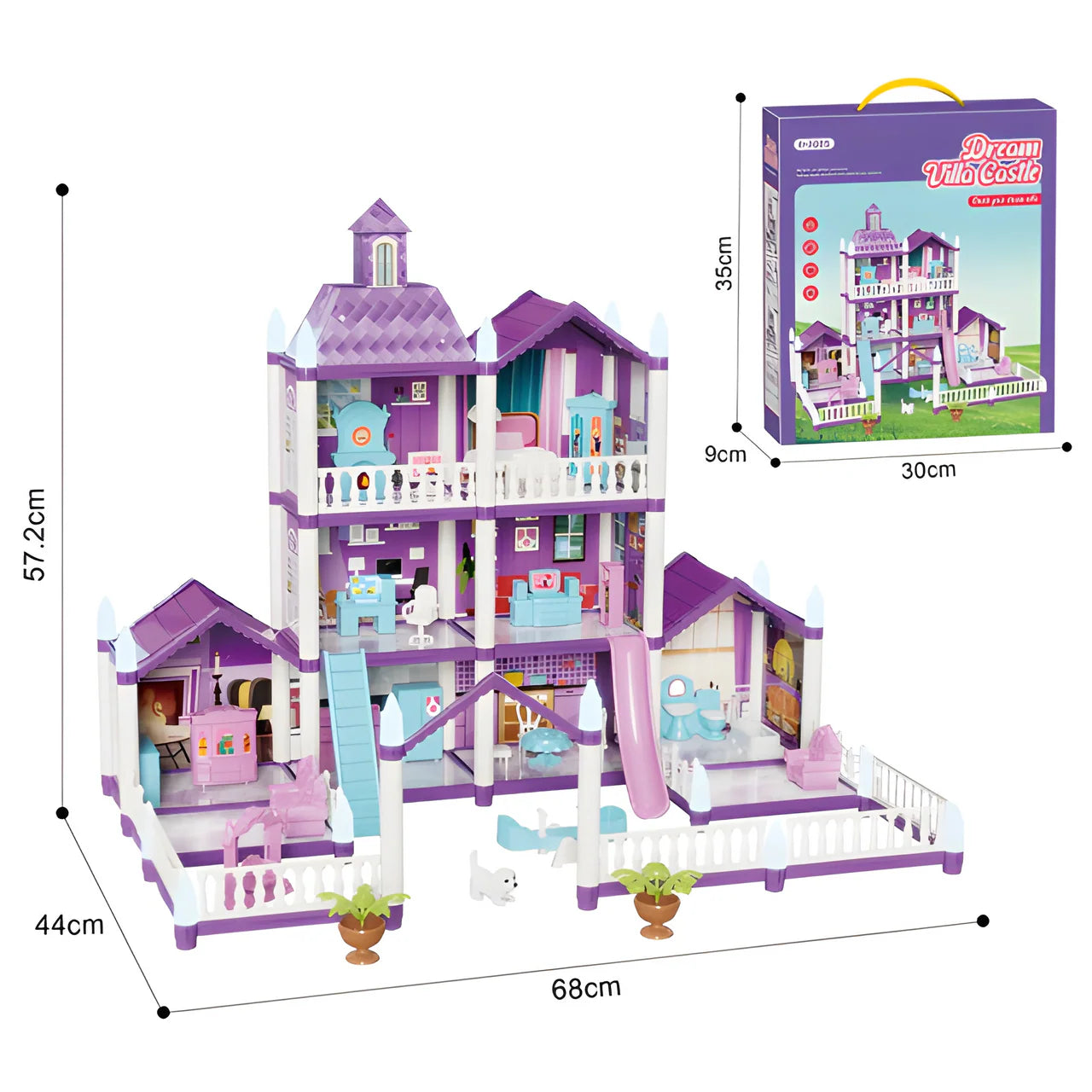 DIY Castle Villa Dollhouse for Girls - Build & Play Pretend Play Set