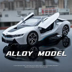 1:22 Scale BMW i8 Die-Cast Model - Alloy Sports Car with Light & Sound