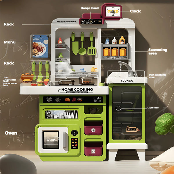Kitchen Playset with Lights & Sound - Complete Cooking Pretend Play Set
