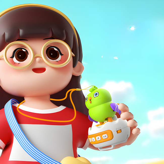 Multifunction AI Interactive Talking Bird Toy - Green | Sound Repeating Parrot with Built-in Music for Kids Main Image