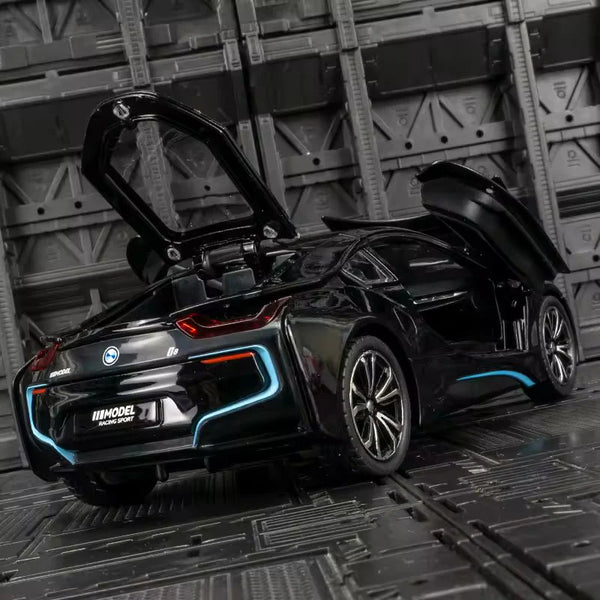 1:22 Scale BMW i8 Die-Cast Model - Alloy Sports Car with Light & Sound