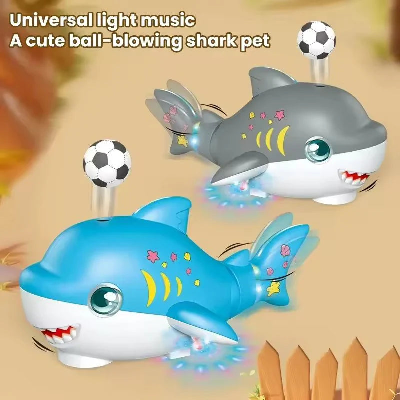 Musical Dancing Shark Toy - Electric Blowing Ball Toy with Lights & Sound for Kids
