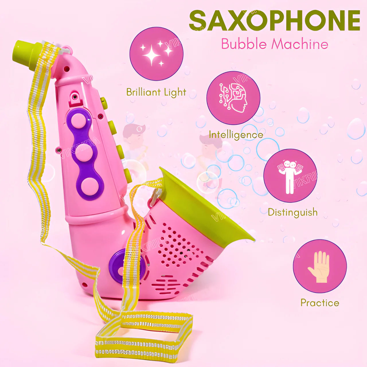 Bubble Machine Gun for Kids - Leak-Proof Automatic Bubble Blaster with LED Lights Main image