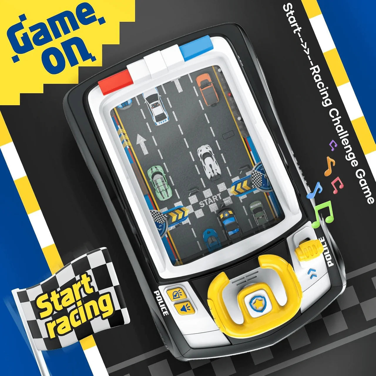 Police Car Steering Wheel Toy - Interactive Driving Game with Lights & Sounds Main image