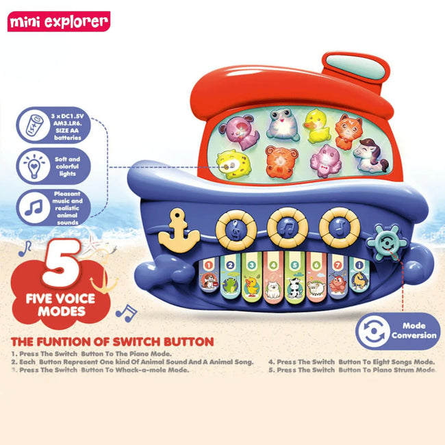 Interactive Pirate Ship Musical Toy - Educational Boat with Lights, Sounds & Music Main Image