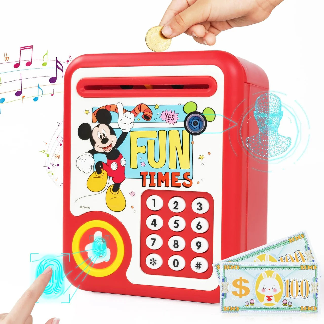Mickey Mouse Piggy Bank - Kids Saving Money Box