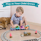 17-Piece Electric Train Track Set - Locomotive & Engineering Vehicles for Kids
