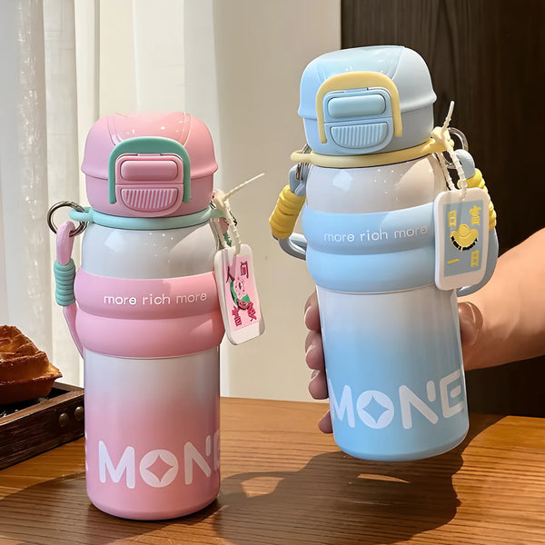 Money Portable Water Bottel Straw Cup With Lid ( Pack of 1 )