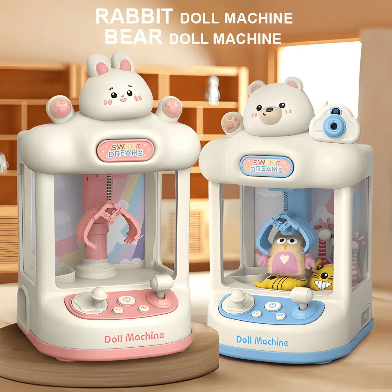 Cute Bear & Rabbit Doll Machine – Fun Claw Game for Kids