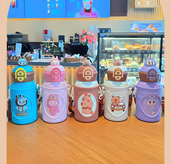 Cartoon-themed Thermos Water Bottle for Kids ( Pack of 1 )