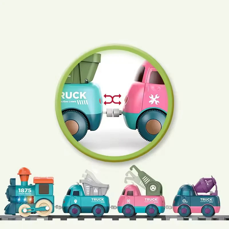 17-Piece Electric Train Track Set - Locomotive & Engineering Vehicles for Kids