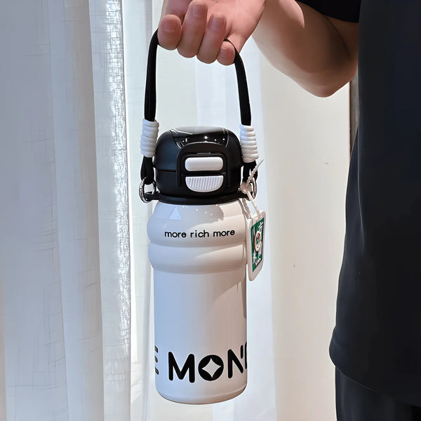 Money Portable Water Bottel Straw Cup With Lid ( Pack of 1 )