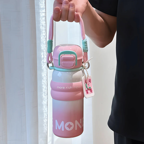 Money Portable Water Bottel Straw Cup With Lid ( Pack of 1 )