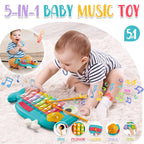 2-in-1 Musical Whale Toy - Baby Piano & Xylophone Educational Instrument Set