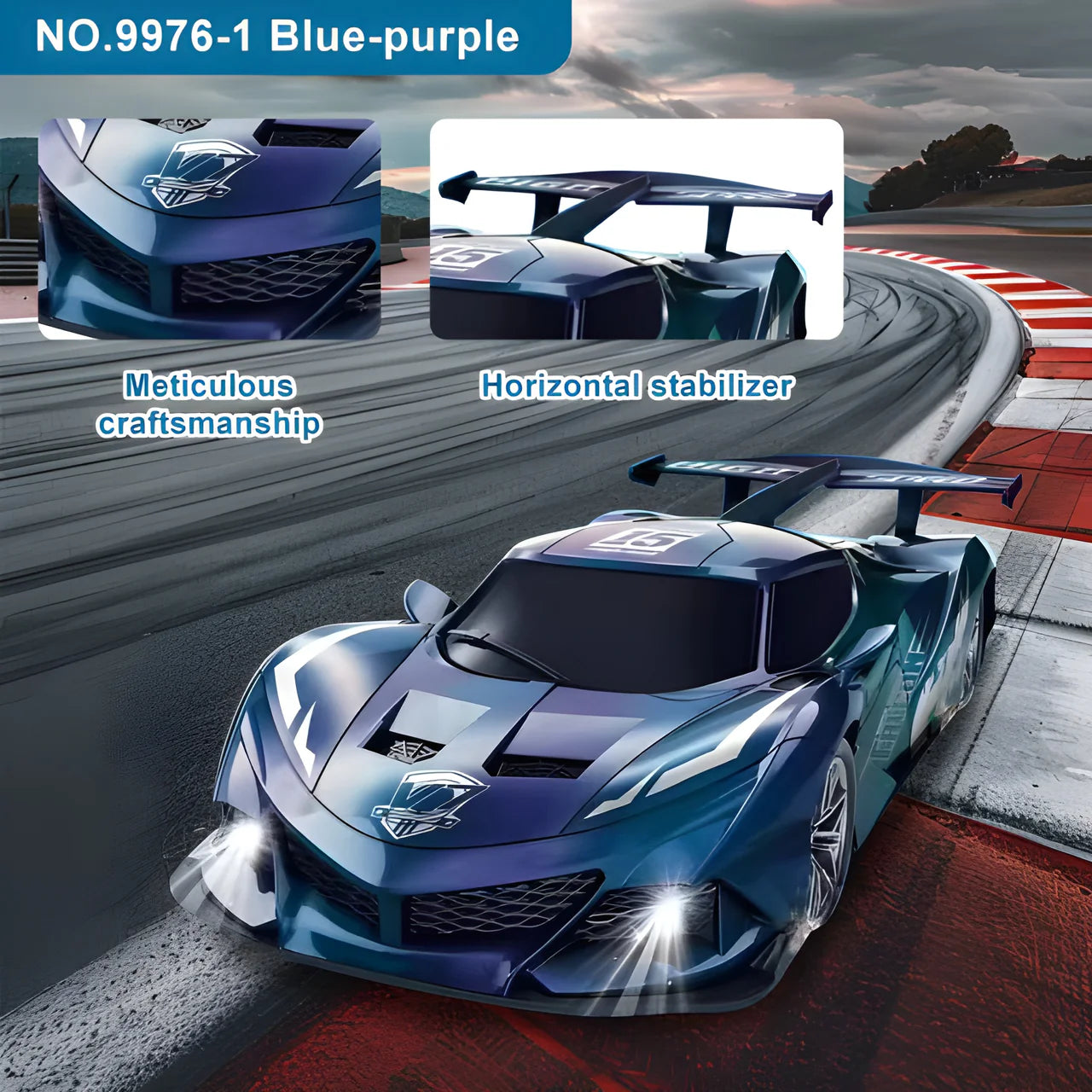 Remote Control Racing Car with LED Lights & Sound