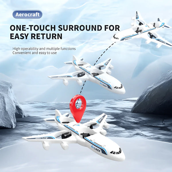 2.4GHz RC Airplane - Remote Control Airliner Drone with LED Lights