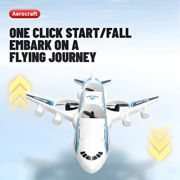 2.4GHz RC Airplane - Remote Control Airliner Drone with LED Lights