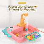Dinosaur Kitchen Sink Playset - 2-in-1 Fishing Toy with Water Circulation