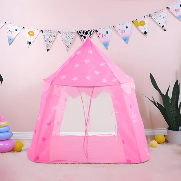 Kids Foldable Castle Play Tent House With Storage Bag