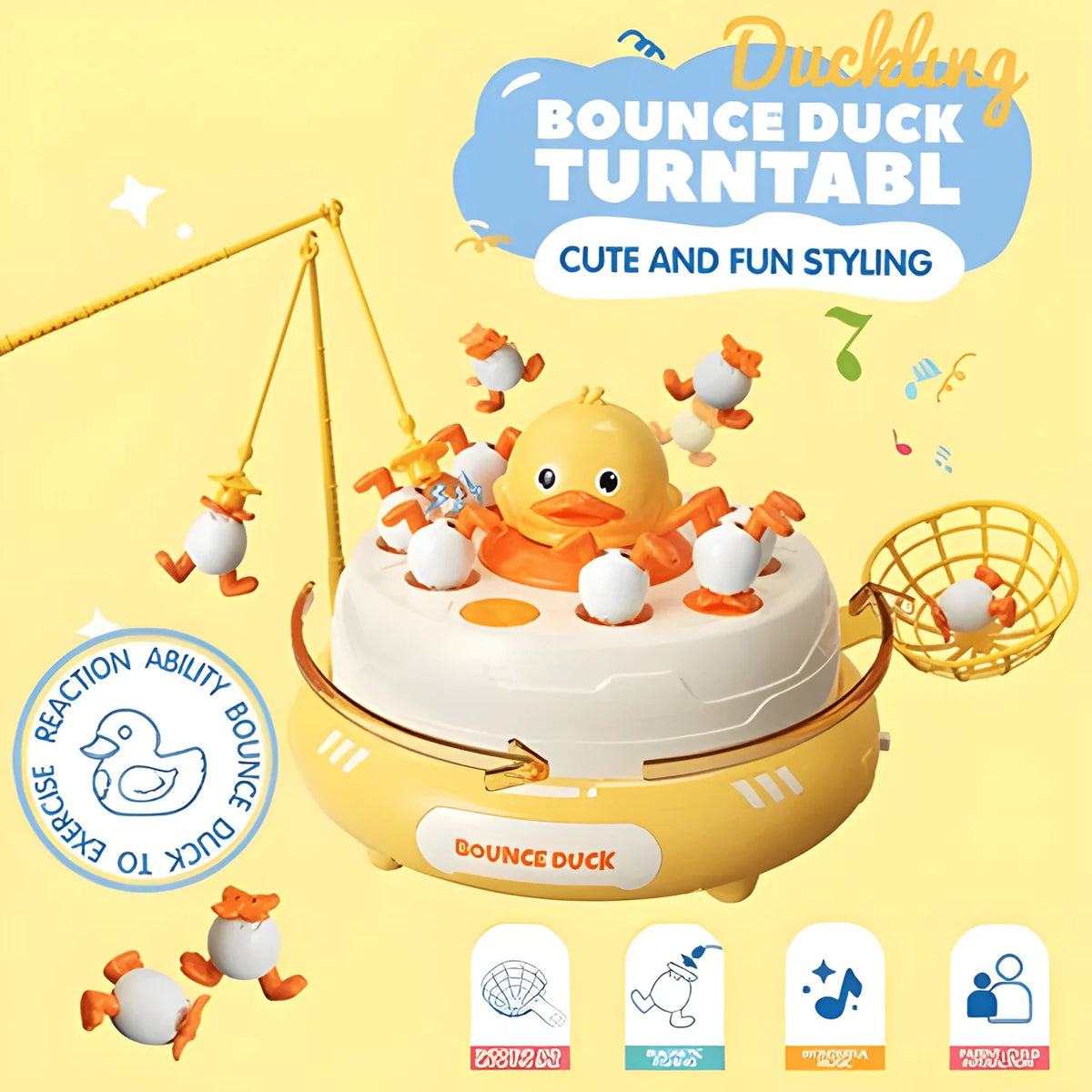 Duck Launch Turntable Game - Interactive Spinning Target Shooting Toy