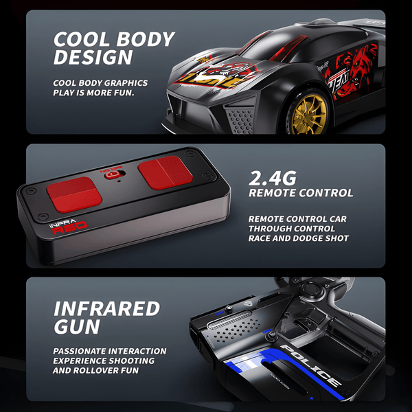2.4GHz RC Racing Car - Remote Control Car with Infrared Shooting Gun