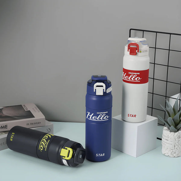 Hello Stainless Steel Water Bottle ( Pack of 1 )