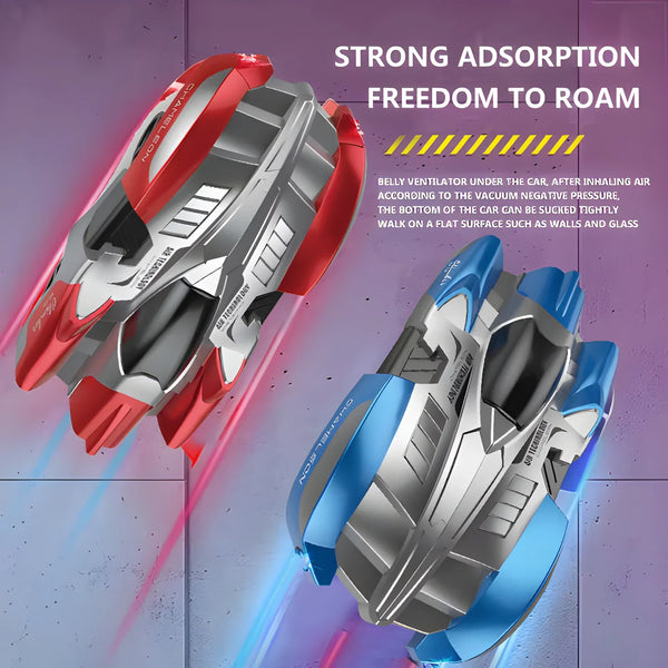 RC Wall Climbing Car - Remote Control Stunt Car with 360° Rotation & LED Lights